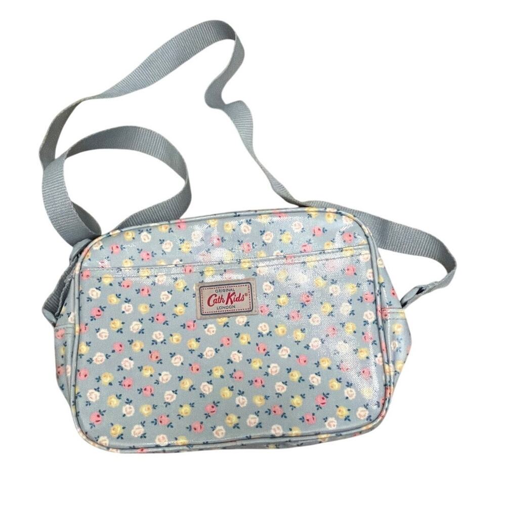Cath Kidston Kids Blue Garden Ditsy Floral Crossbody Bag Oilcloth PVC Purse